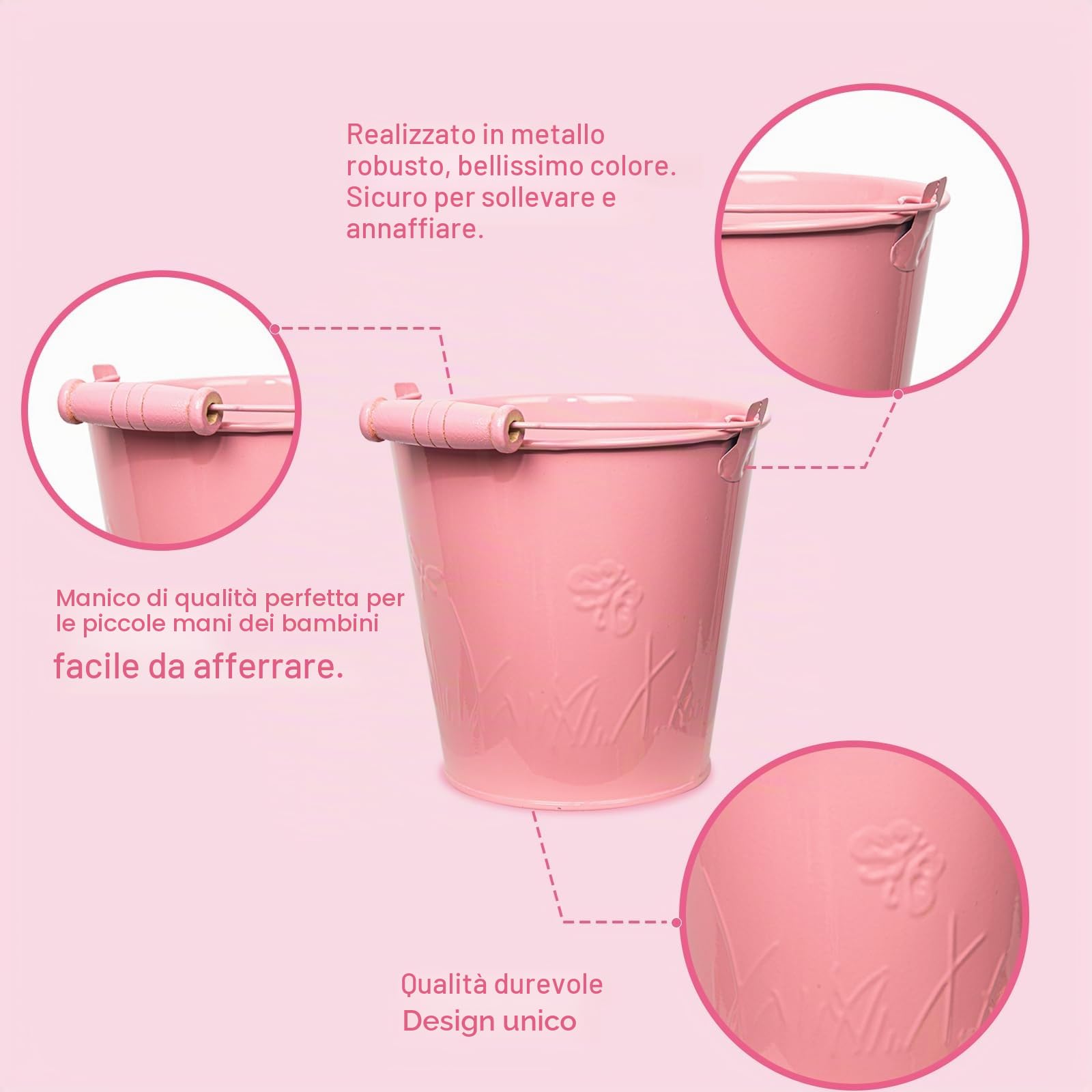 Stanew Set di Attrezzi da Giardino per Bambini, Set Giardino Bambini, Kit Giardinaggio Bambini (Rosa) Include Secchio, Grembiule,Guanti da Giardino per Bambini,Paletta Giardinaggio,Borsa da Giardino