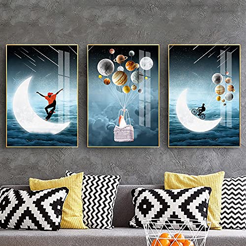 Impression Giclée anime sur toile de qualité supérieure lot de 3 tableaux 40x60cm