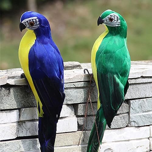 Vista 5 de SEIWEI Loro artificial de plumas artificiales de loro simulación lindo loro manualidades casa oficina jardín fiesta adorno decoración