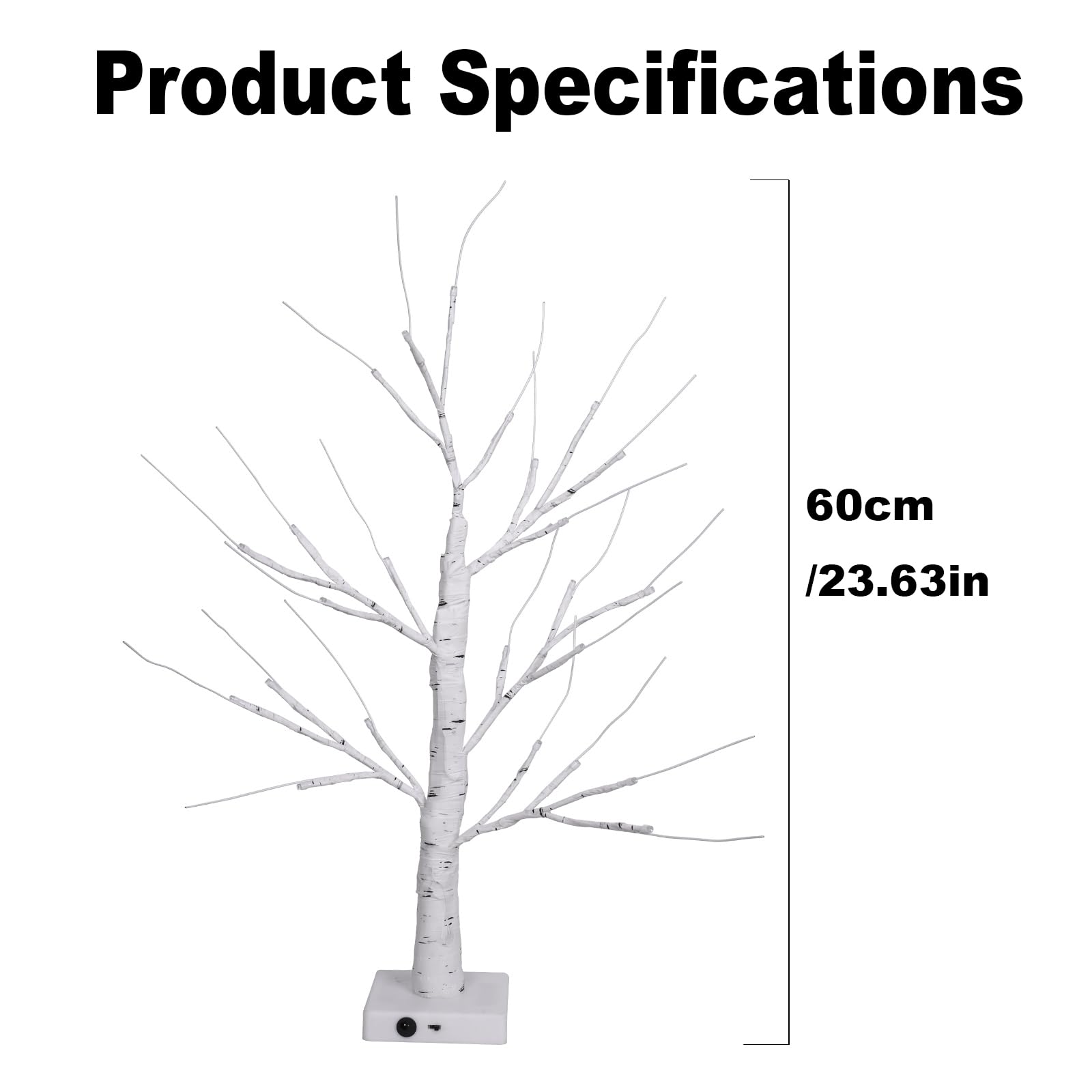 Albero Di Betulla Con Luci LED - 50 Cm - Multicolore - USB/Batteria - Decorazione Per Casa - Foto 4