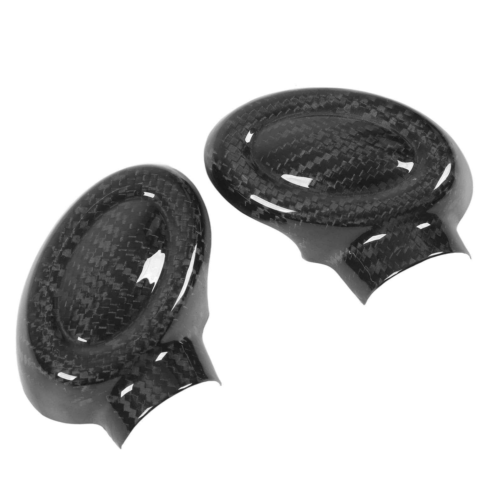 Ejoyous 2 szt. Wykończenie Gałki Zmiany Biegów z Włókna Węglowego Osłona Gałki Zmiany Biegów Zamiennik dla F54 F55 F56 F57 F60 Akcent Wnętrza Łatwa Instalacja Taśmy dla Kierowców