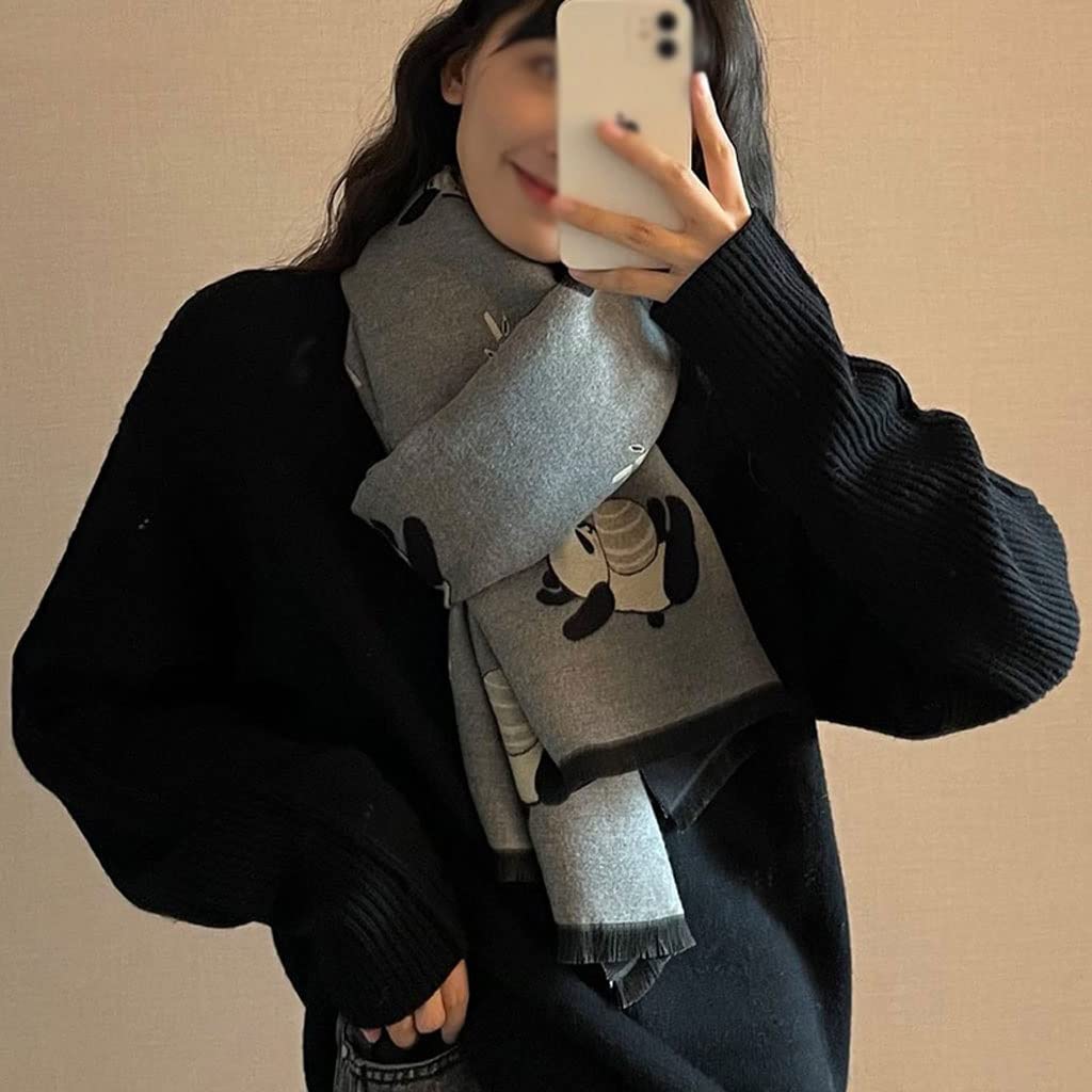 Sciarpa Femmina calda cotone misto sciarpa autunno inverno donne moda panda sciarpe scialle lungo scialle avvolgente uomo comodo uomo sciarpa Scialle