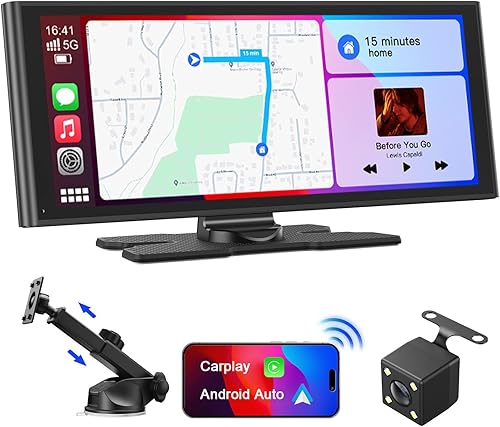 Avylet 9.26" Wireless Car Stereo for Apple Carplay & Android Auto with Backup Camera, OTA, Touchscreen Portable Car Audio Receivers, GPS Navigation,Voice Control, Bluetooth, Mirror Link, FM, AUX