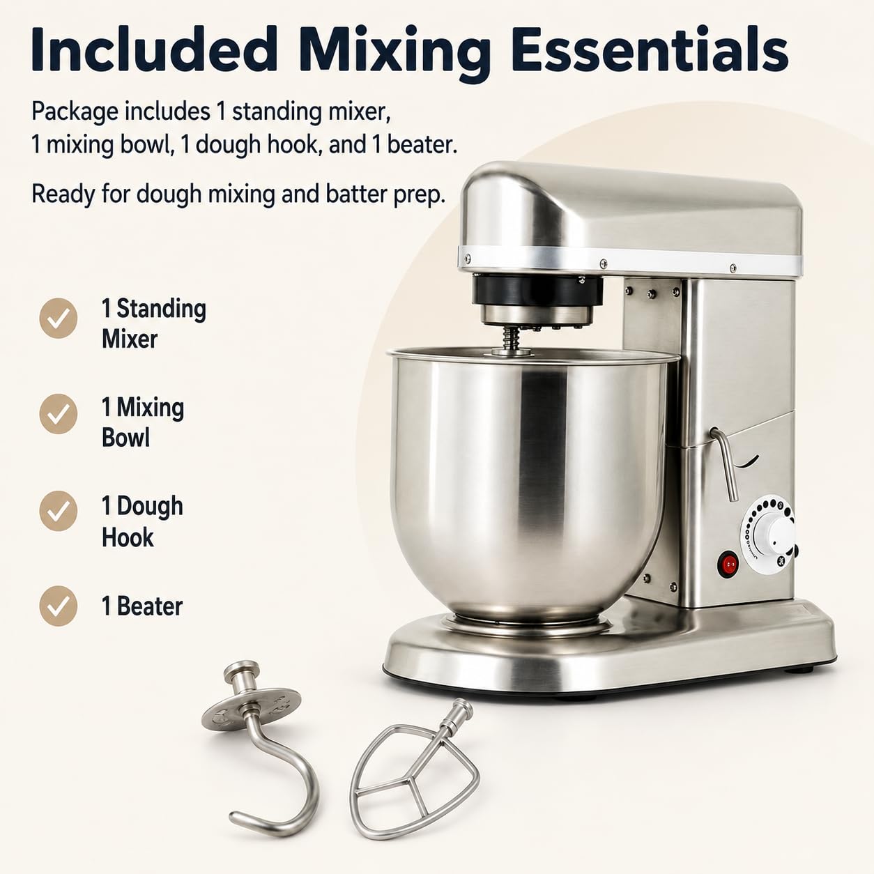 Impastatrice a spirale commerciale per cucina, 10 L, 500 W
