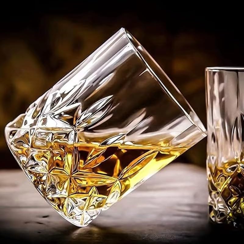 Image of Premium Crystal Whiskey Glasses Set of 6 Large Lead-Free Crystal Glass Tasting Cups Scotch Glasses Tumblers for Drinking Irish Whisky Bourbon Tequila (Small Oxford, 6 * 7.8oz)