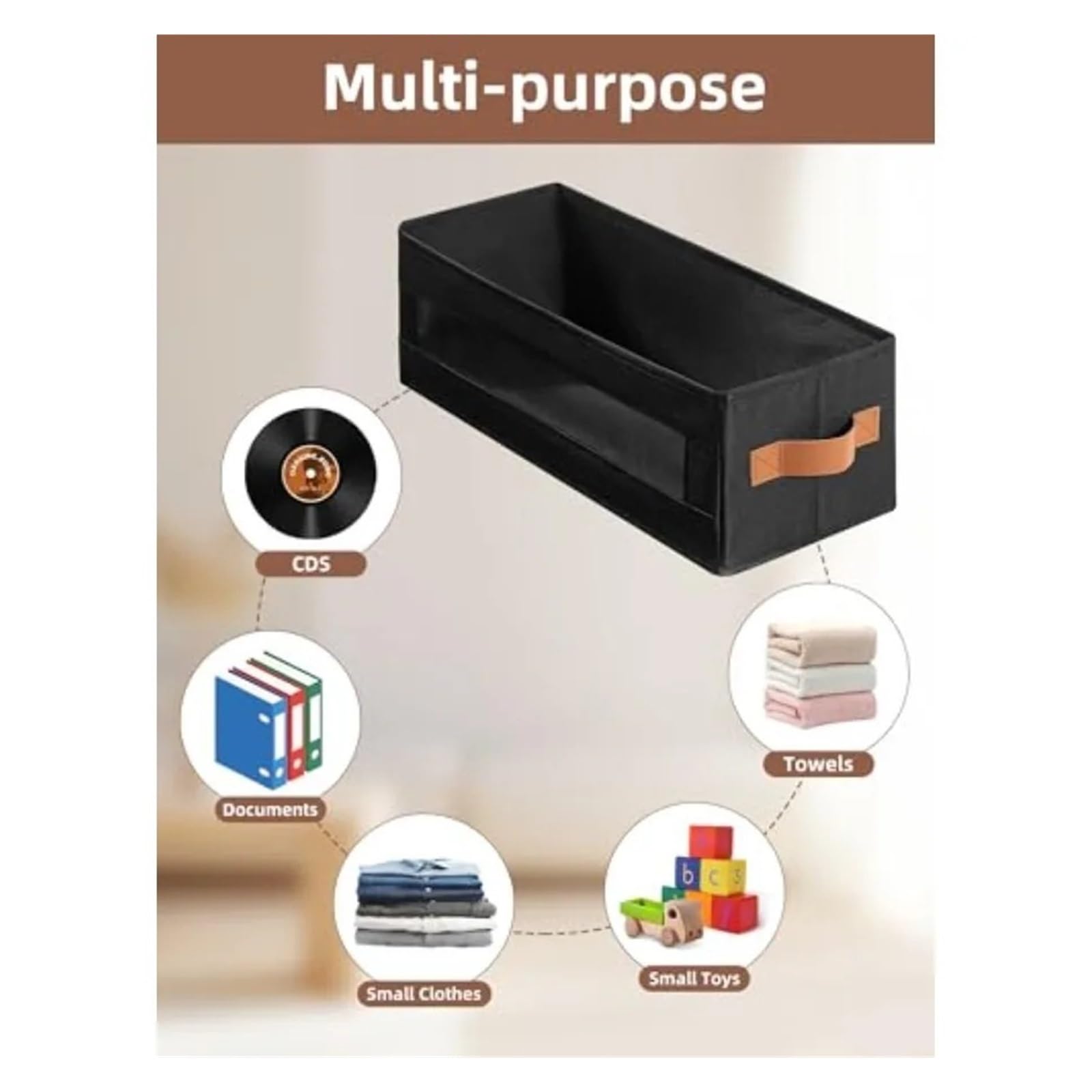 Borsa porta CD in tessuto, Scatola porta CD con custodia impilabile finestra visibile