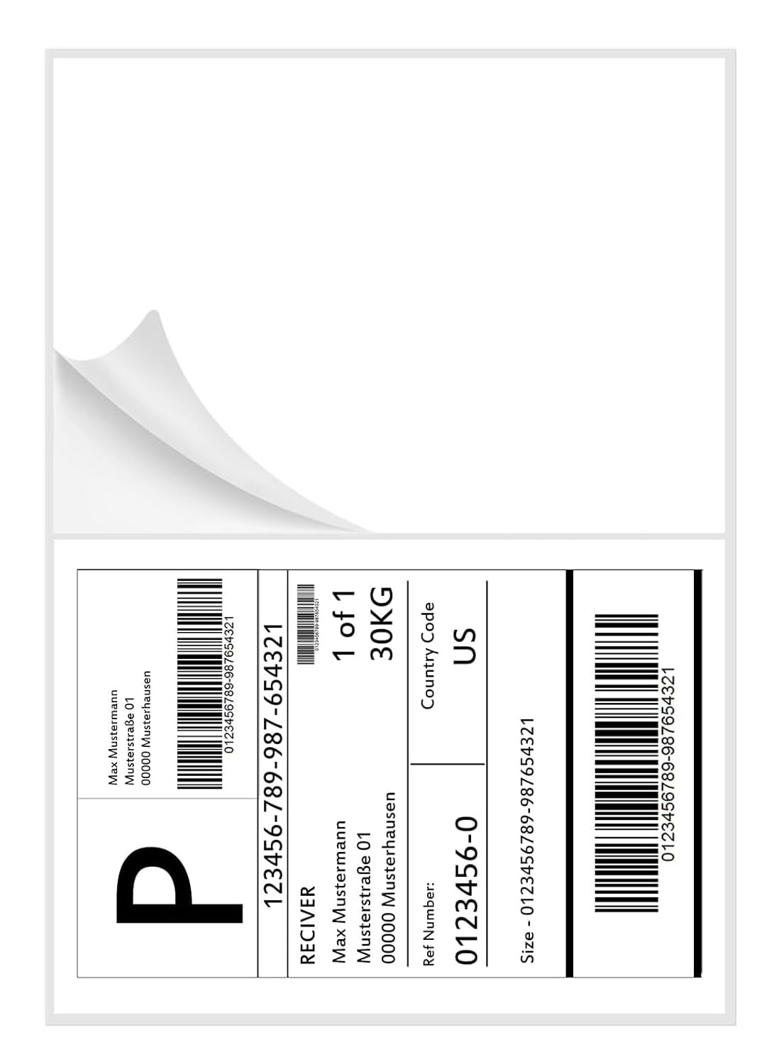 Shipping Labels 8.5" x 5.5", 200 Counts Adhesive Labels Compatible Laser & Inkjet Printers, 2 White Labels Per Sheet
