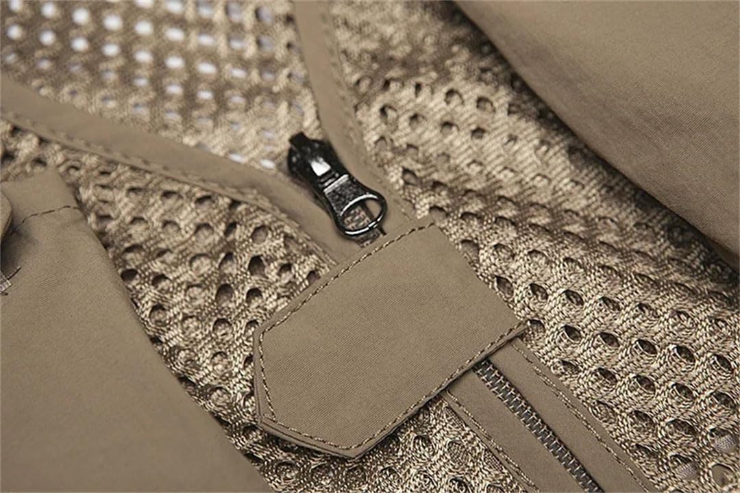 Gilet tactique en maille pour homme - Plusieurs poches - Sans manches - Pour le travail, le cyclisme, la randonnée et la photographie