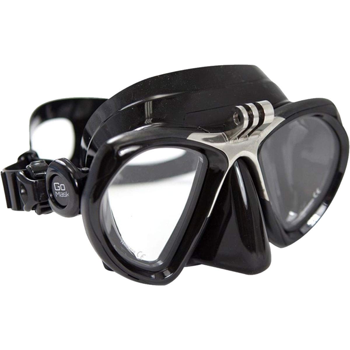 SPEARFISHING WORLD Original Silicon Mask with Built-in Stainless Steel Camera Mount - Includes Comfort Strap for Scuba Diving, Spearfishing, and Freediving
