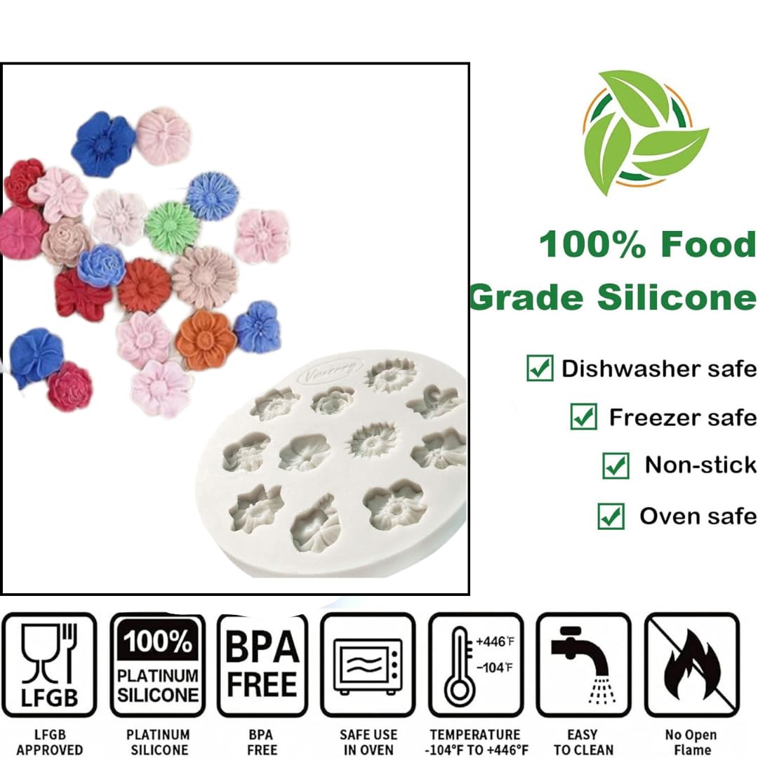 LEGACYCART Flower Silicone Moulds, 11 Grids for Jewellery, Earrings, Cake Decorating 3