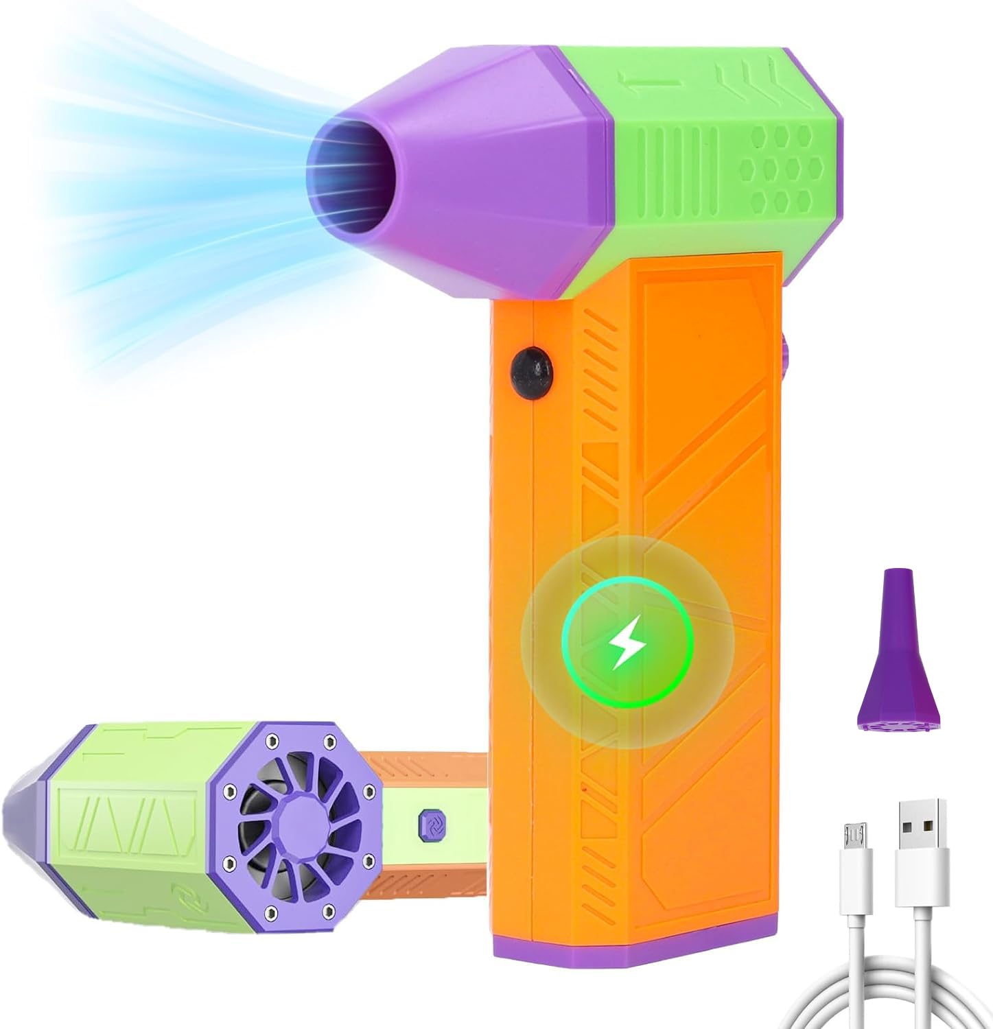 Mini Dry Blower, 130000 RPM 52m s Super Blower, 3 Gear Adjustable Versatile Blower, Cordless Air Blower Car Dryer Rechargeable for Car, Computer, Keyboard