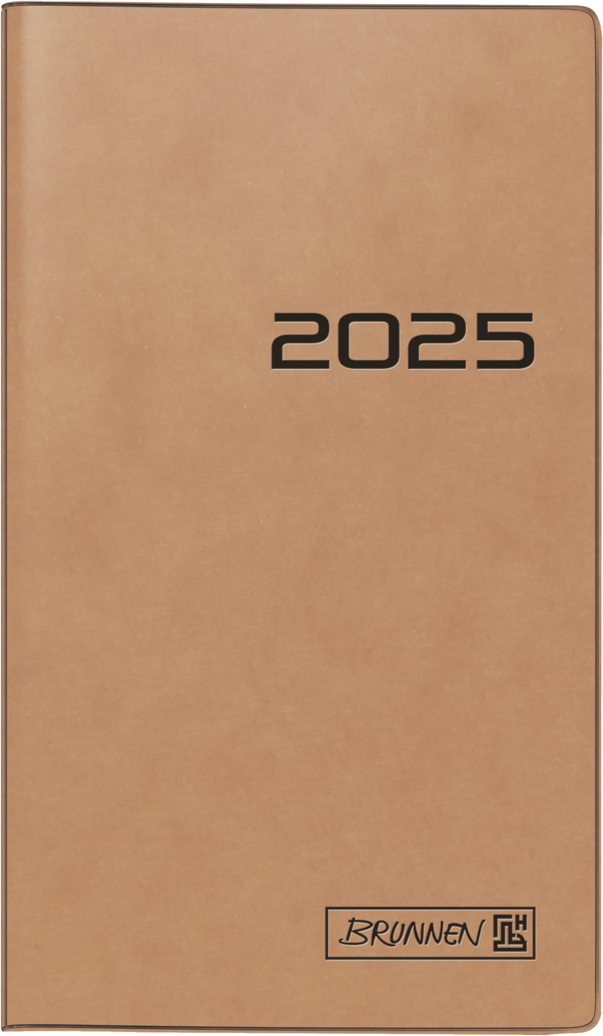 BRUNNEN Pocket Diary Model 758 (2025), 1 Page = 1 Week, A6, 80 Pages, Cardboard Envelope, Brown