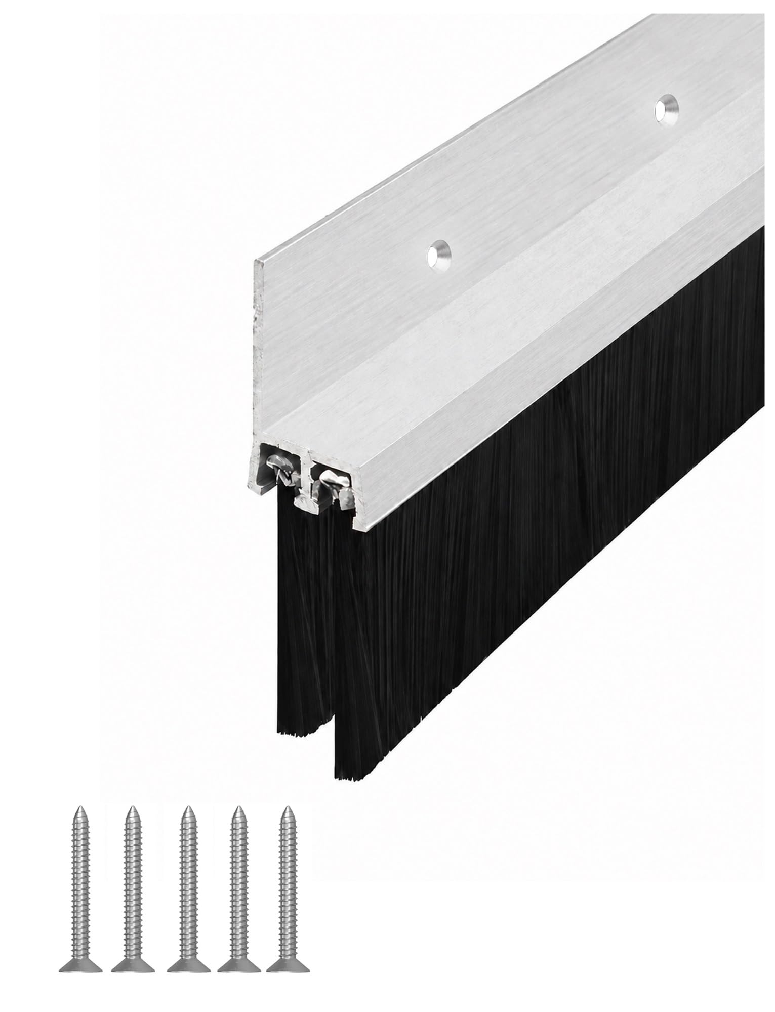 Tapón atornillado de cepillo para puertas y maquinaria con agujeros de guía