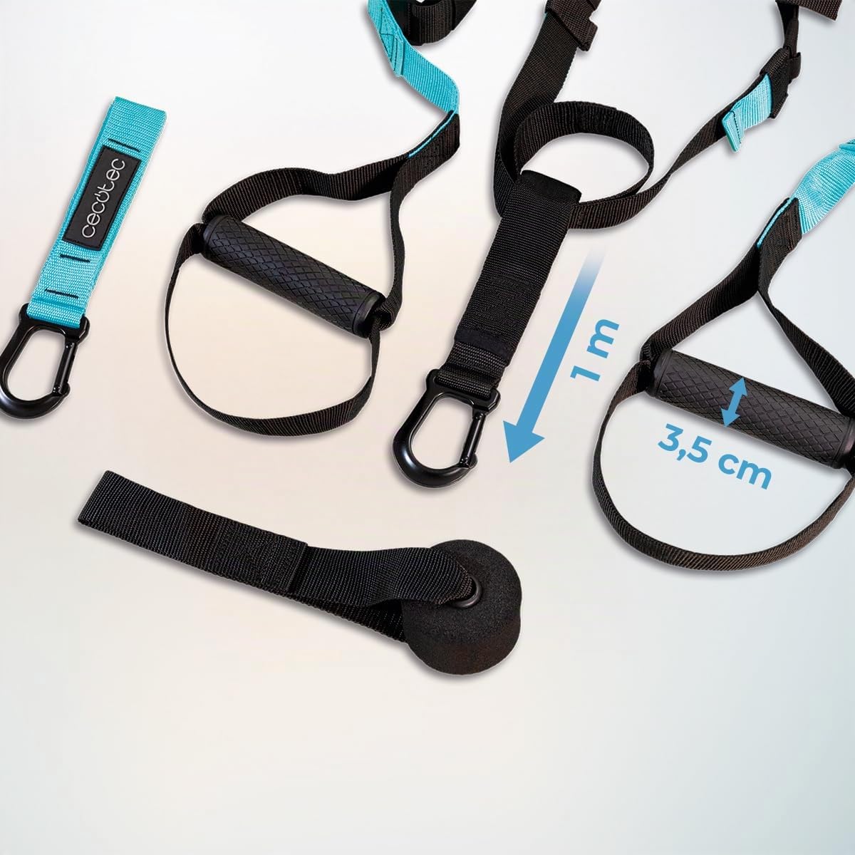 Cecotec Sangle De Suspension TRX DrumFit TST Total Suspension Trainer. Entraînement Fonctionnel. Supporte Jusqu'à 200 Kg. Poignées Ergonomiques Et Sac De Transport Inclus. Corde De 1 M