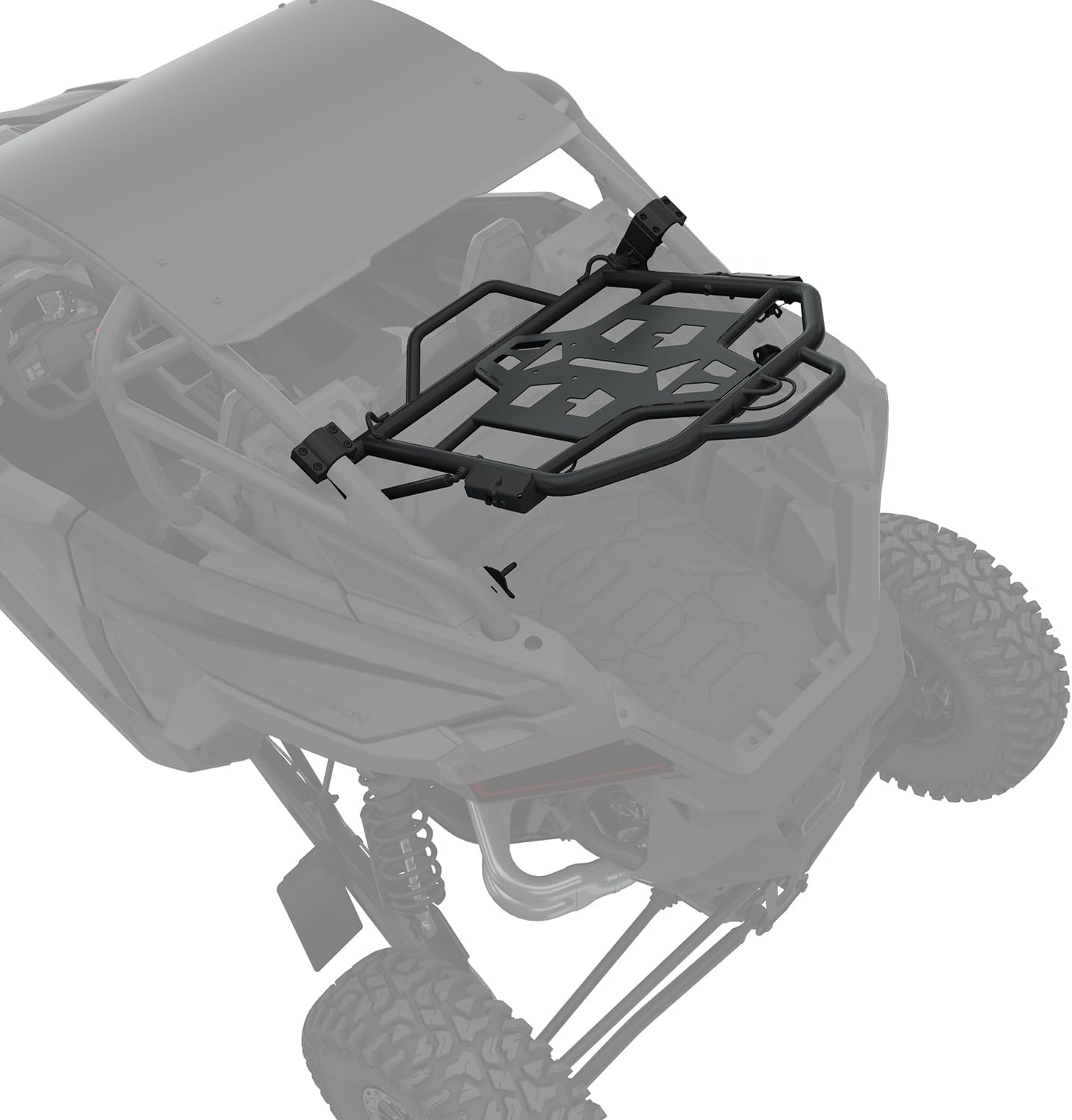 Polaris Pivoting Spare Tire Carrier, for Specific RZR Pro R Models, Dual Latches for Quick Release, Matte Black, Supports Up to 75 Pounds - Part 2884326-458