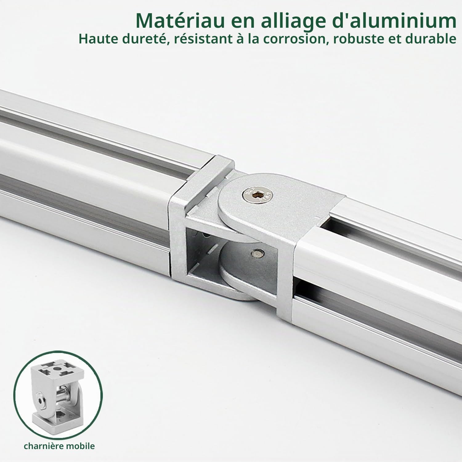 Connecteur Profilé Aluminium, 8 Pièces 180° Angle Réglable Articulé pour 30x30