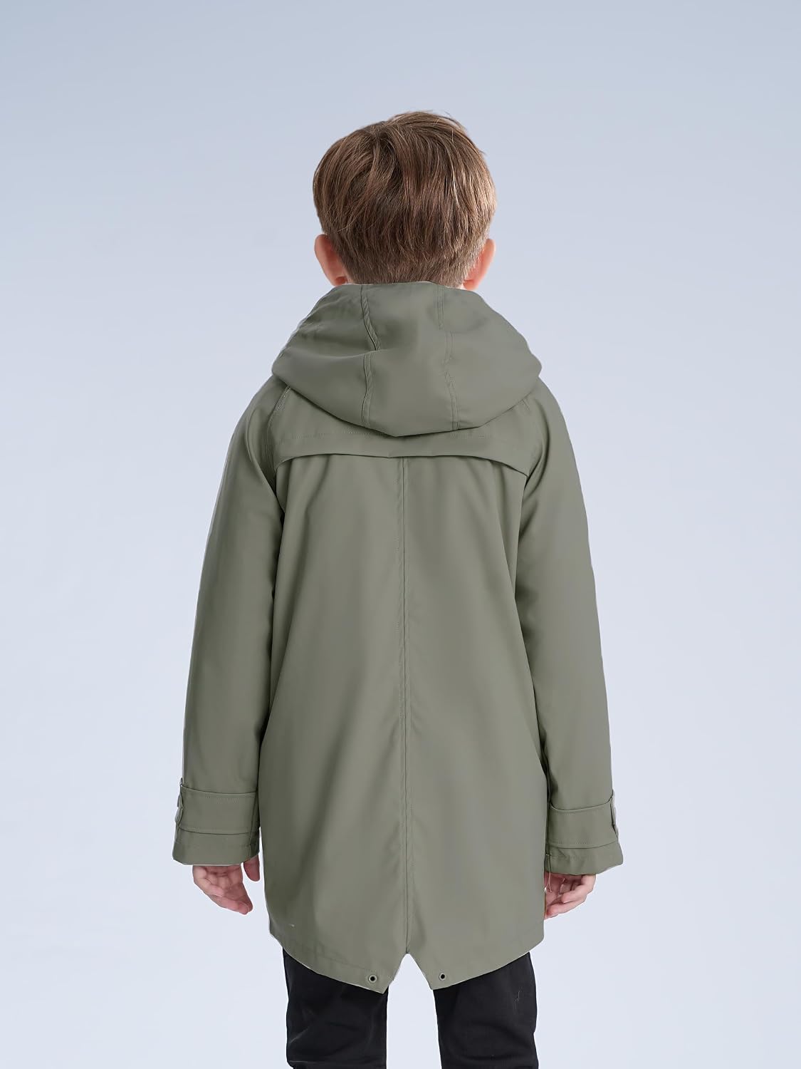 maoo garden Girls Boys Rain Jacket Lightweight Waterproof Raincoat Hooded Lined Long Windbreaker
