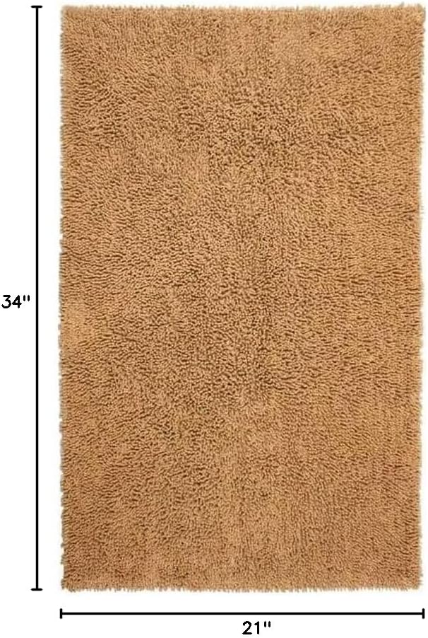 Tan 21x34" Shagadelic Chenille Twist Rug- Shag