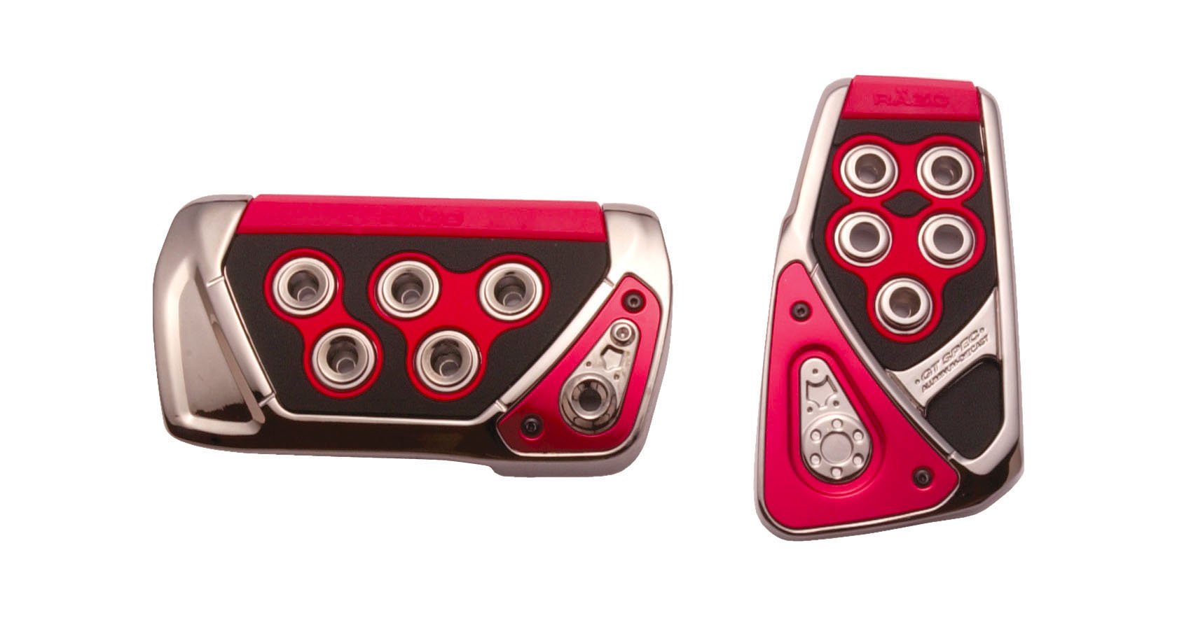 Car Mate Razo RP101REA GT SPEC Red Small Automatic Transmission Pedal Set - 2 Piece