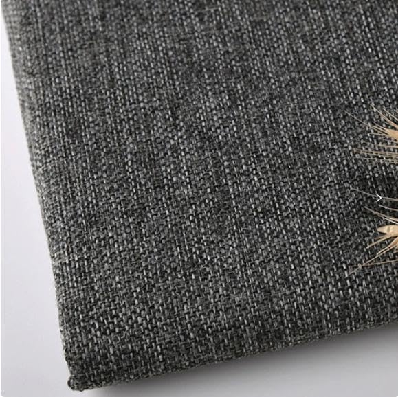 Tissu ameublement lin gris fonce materiau de revetement pour masquer usure chaise canape