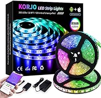 KORJO Dream Color LED Strip Lights, 32.8ft/10M Bluetooth LED Chasing Light with APP, 12V 300 LEDs 5050 RGB Color...
