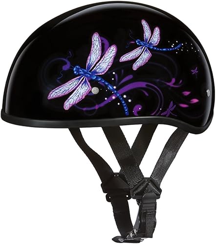 Daytona Helmets - Medio casco de calavera con huesos cruzados, Graphics 100% APROBADO DOT, Negro, S