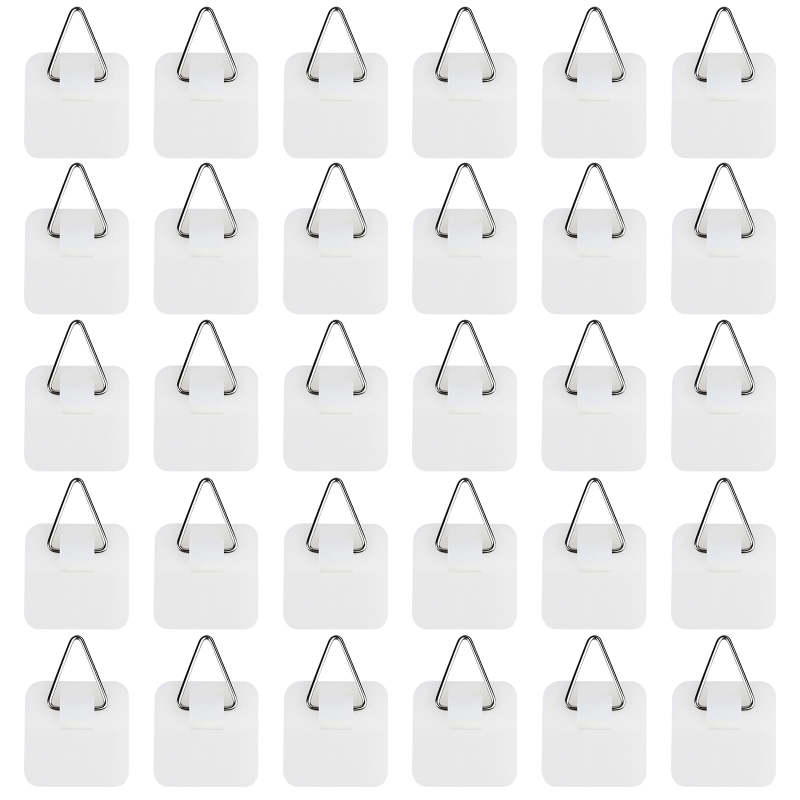 30 Pezzi Ganci Adesivi per Quadri, Appendi Quadri, Gancetti per Quadri, Appendiquadri Senza Forare, Supporti Adesivi per Decorazioni da Parete, Massima 5kg (Quadrato Piccolo)