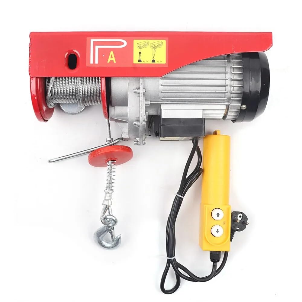 Elektro-Seilzug 220V 1300W 400/800KG Elektroseilzug mit Riemenscheibe in Kranwinde Hubhöhe Einfaches Kabel aus legiertem Stahl