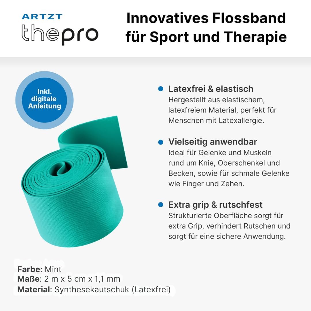 Flossband | Rutschfestes Medical Flossing Band I Elastisches Flossing Band für Vitality Flossing | Kompressionsband für bewegliche Gelenke & Muskeln | Latexfrei & geruchsarm