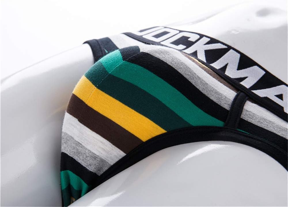 JOCKMAIL 3PCS/Pack Men Briefs Underwear Cotton Mens Rainbow Stripe Underwear Briefs Comfortable Underpants - Image 8