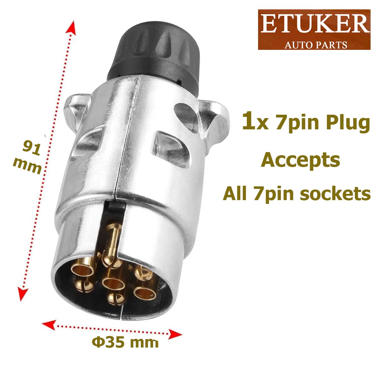 Wurth 7-polige stekker 12 V - STEKKER 7-POLIG ALU. - Easy Bolts & Tools