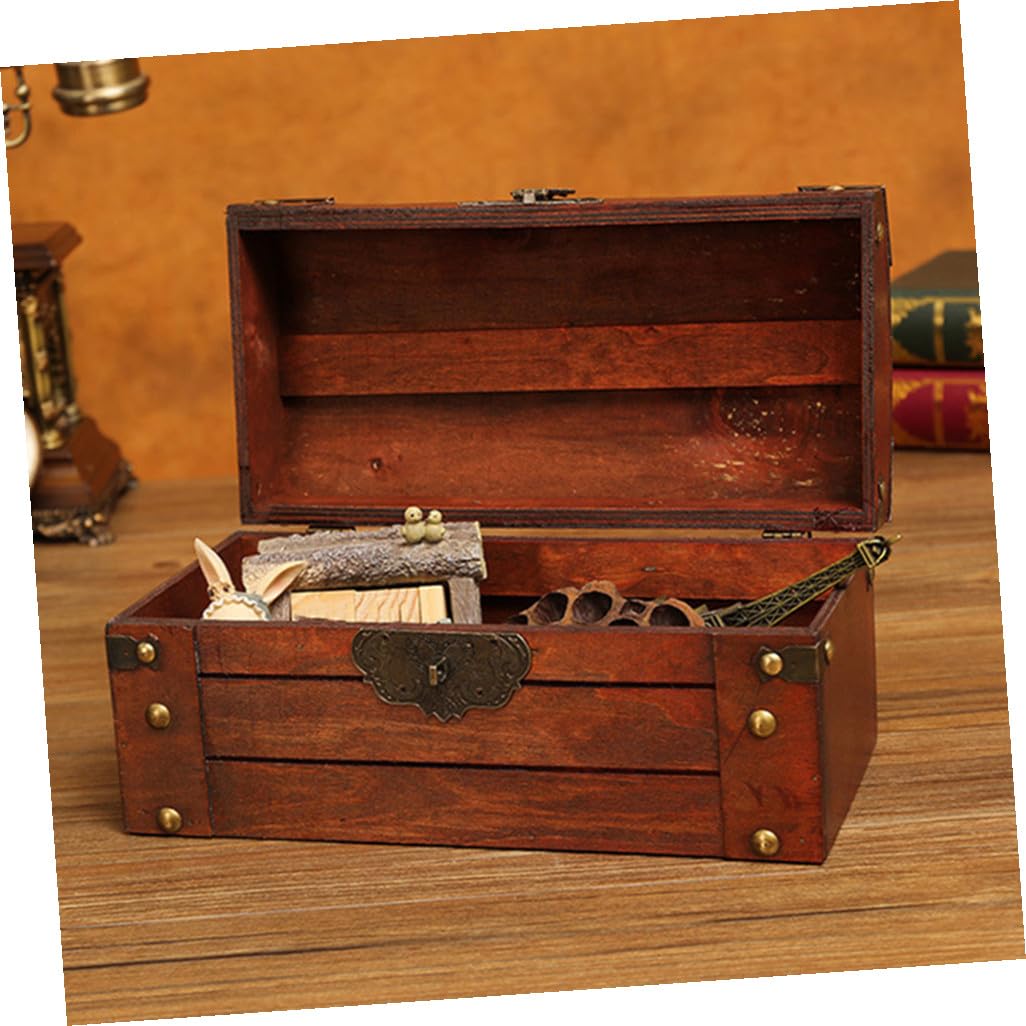 LALAFINA Vintage Aufbewahrungsbox, Braune Retro Schatzkiste