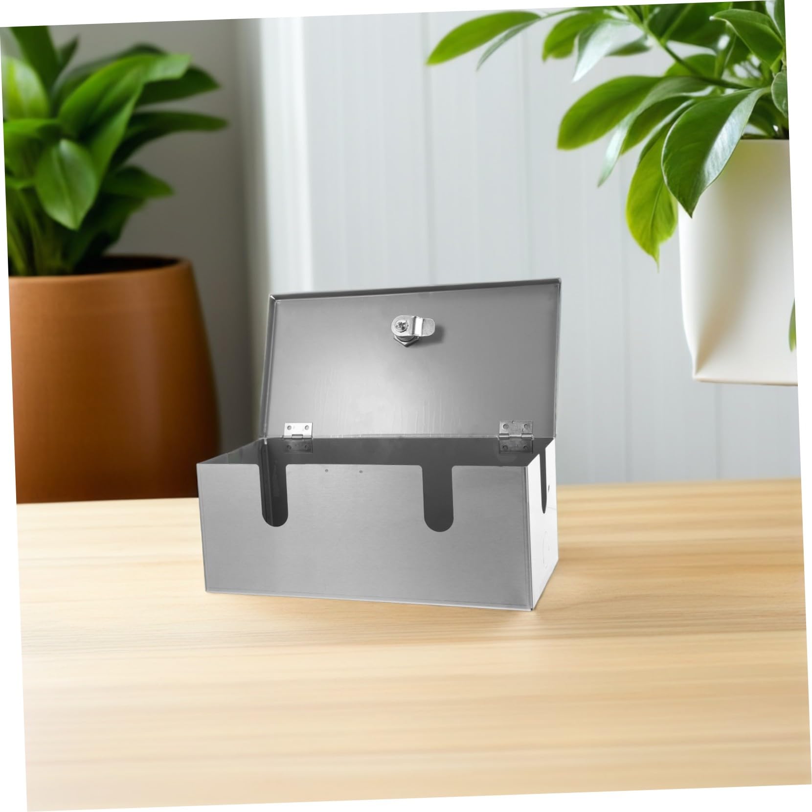 Caja de Enchufe con Cerradura Resistente al Agua Acero Inoxidable para Exterior Cubierta Protectora Antirrobo para Conexiones Eléctricas Montaje Pared Adaptable