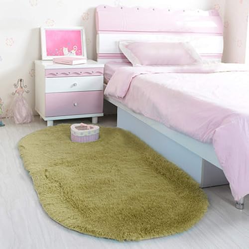 Miniatura 1 de Scceatti Alfombra de felpa súper suave de 24 x 16 pulgadas, lavable a máquina, alfombra ovalada abstracta de espuma viscoelástica para baño,