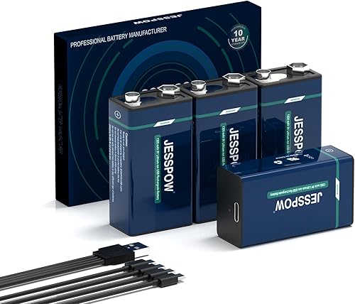 Baterías recargables de 9 V, batería de litio de 1300 mAh de 9 voltios para micrófono, detector de humo, juguetes electrónicos, dispositivos de