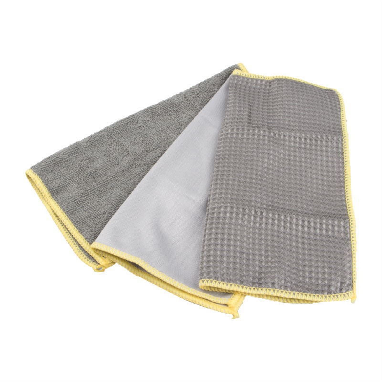 TRUSTTWO 9pcs / Set Kit di pulizia autolavaggio in microfibra Auto Detailing Automobile Strumenti di lavaggio Asciugamano Spazzo d'asciugamano Guanto for lavaggio Polish Applicatore Polish Pad Grey Se