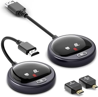 Wireless HDMI Transmitter and Receiver 4K, LED Display Wireless HDMI Extender with 2.4G & 5G Chip for Casting Video & Audio from Laptop PC Camera Cable Box PS5 to Monitor Projector HDTV -165FT