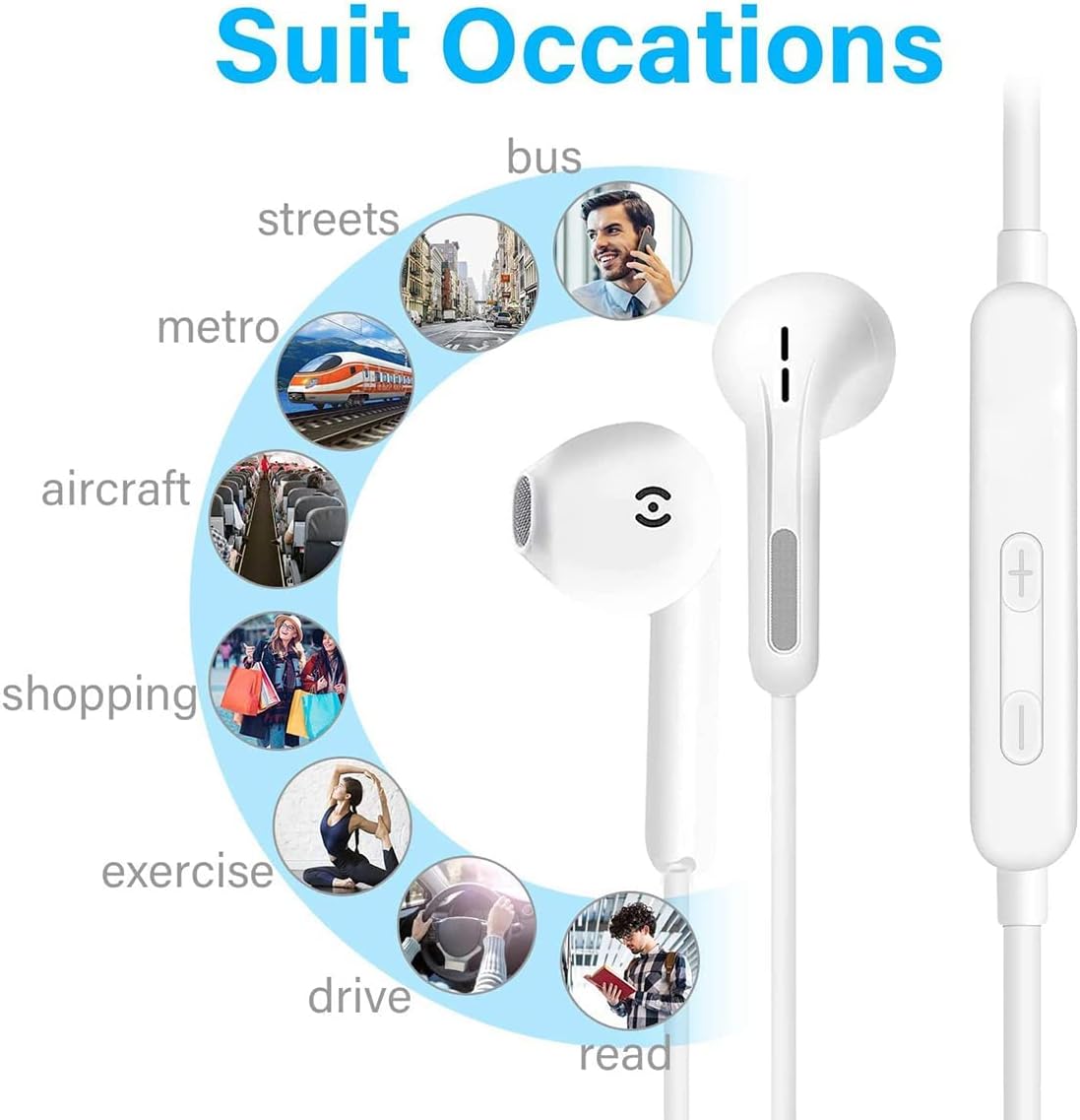 2 Pack Apple Earbuds Wired 【Apple MFi Certified】 iPhone Headphones Wired with Lightning Connector Compatible with iPhone 13/12/11 Pro Max/Xs Max/XR/X/7/8 Plus - Built in Microphone & Volume Control