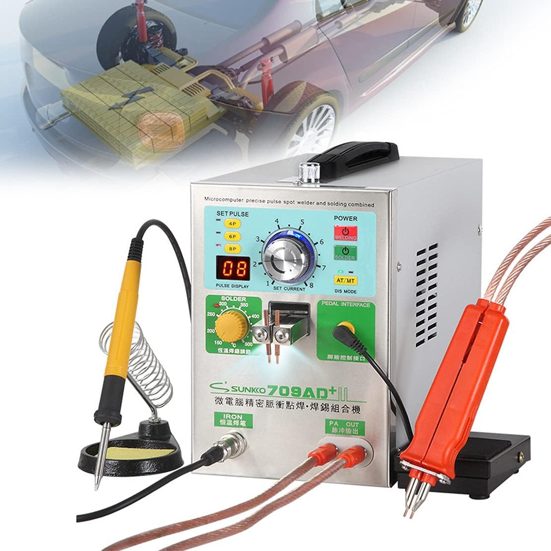 709AD+ Lithium Battery Spot Welding Machine High Power Battery Pack Electric Spot Welder, Soldering Battery Charger Tester 800A 3.2KW