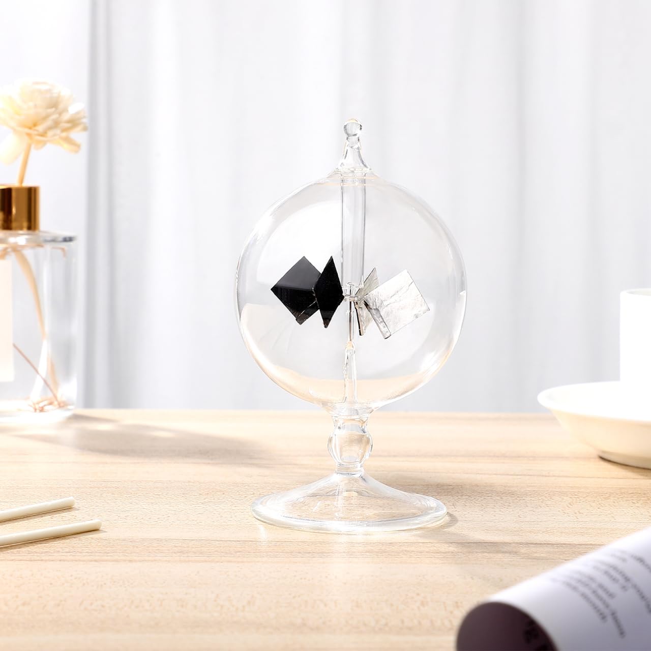 iplusmile Crookes Crystal Solar Solar Solar Potencia Solar Cristal de Viento Spinning Vile de Viento de Cristal para la decoración de Escritorio a