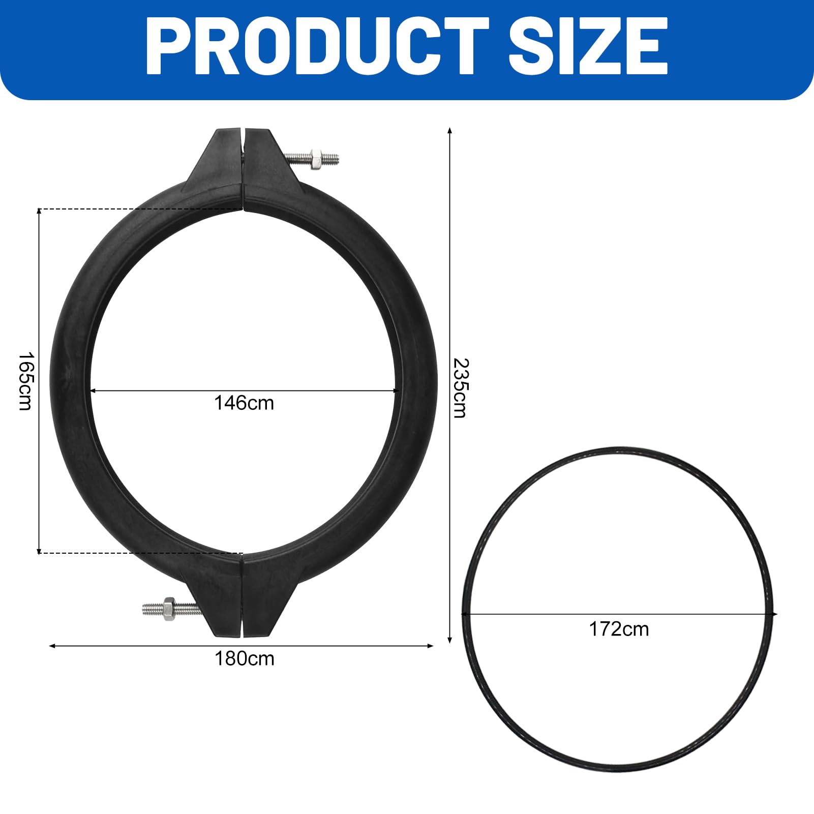 Spannring Sandfilteranlage Pool,2 Stück 180mm Spannring Sandfilter & Dichtungsring Poolpumpe,Sandfilter Filterspannring Dichtung Ersatzteile für Sandfilteranlage,Pool Ersatzteile Poolpumpe Zubehör (C)
