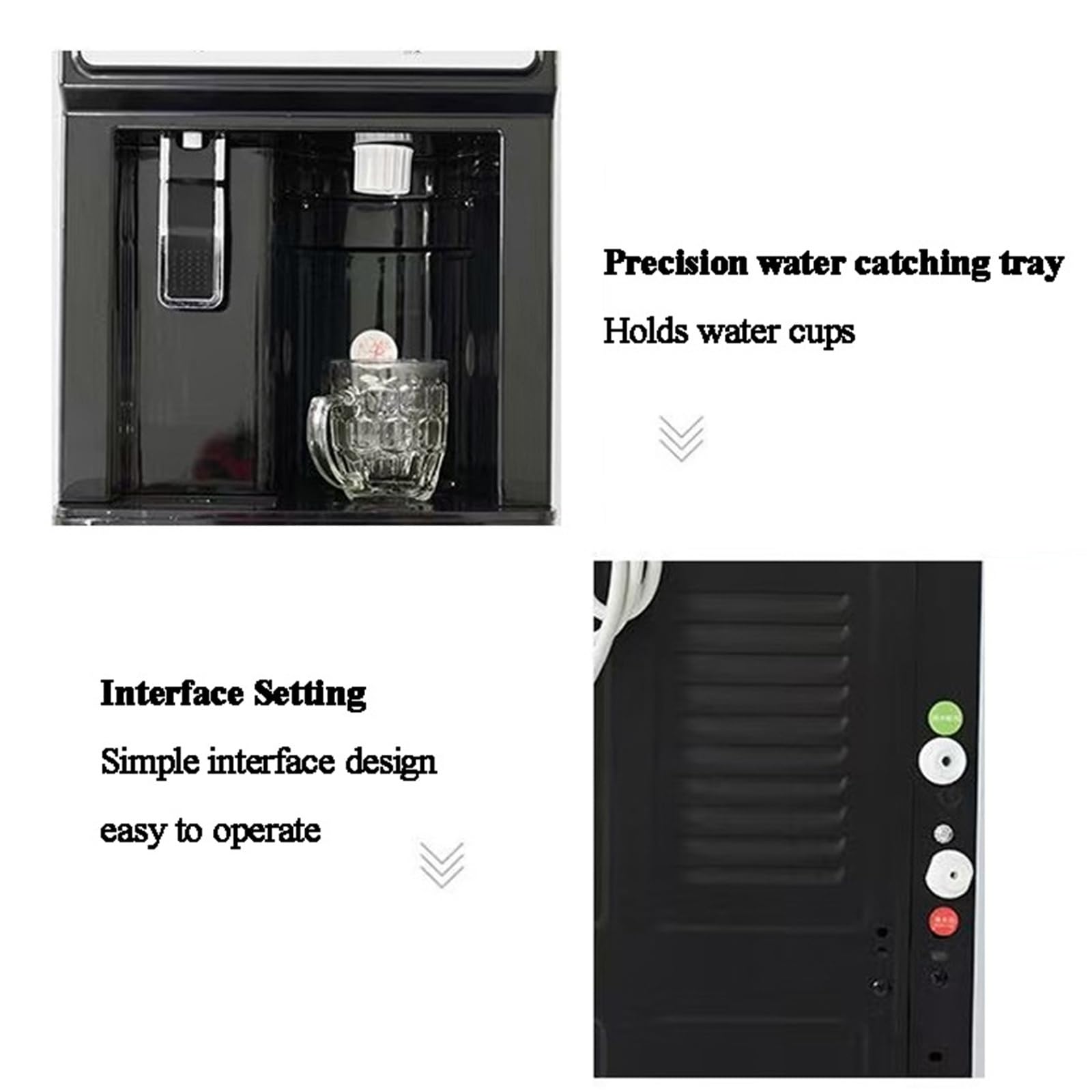 Wasserdispenser Standbrunnen, Wasserspender for Kalt-, Warm- und lauwarmes Wasser, Wasserstandsanzeige, geeignet for Zuhause, Büro und Gewerbe | Leiser Wasserspender