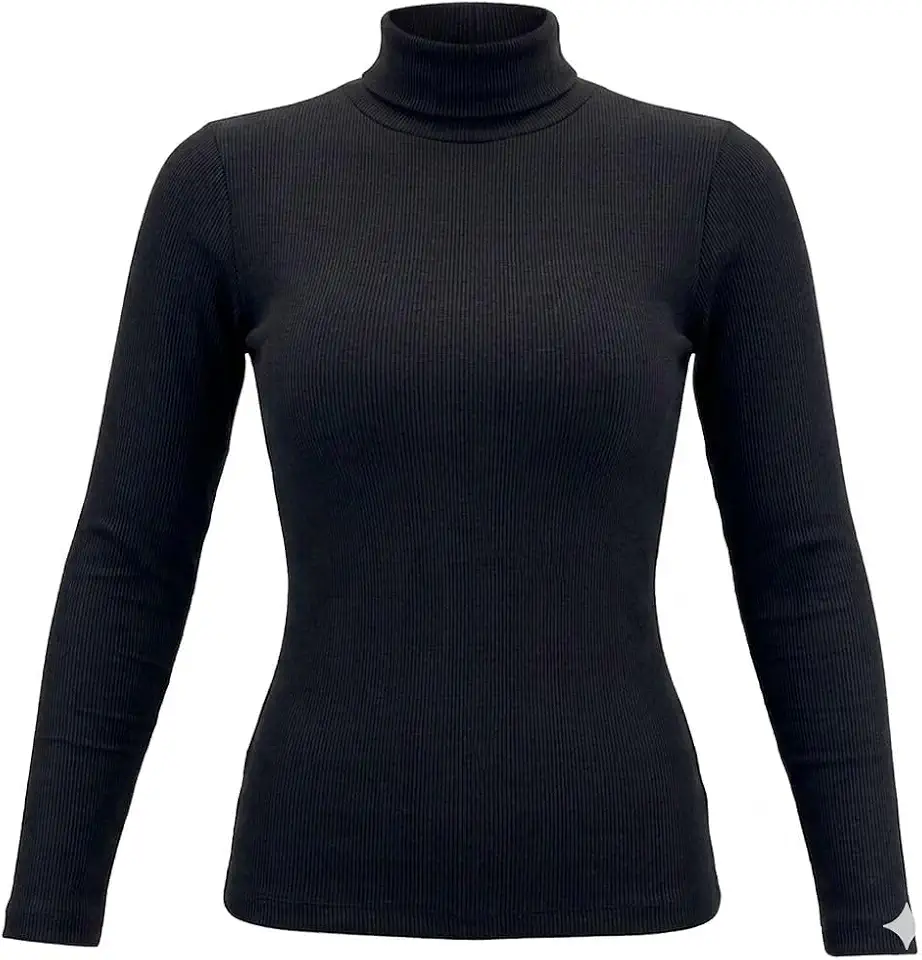 Blusa Feminina Gola Alta Canelada Manga Longa Inverno Básica Térmica Tamanho ÚNICO