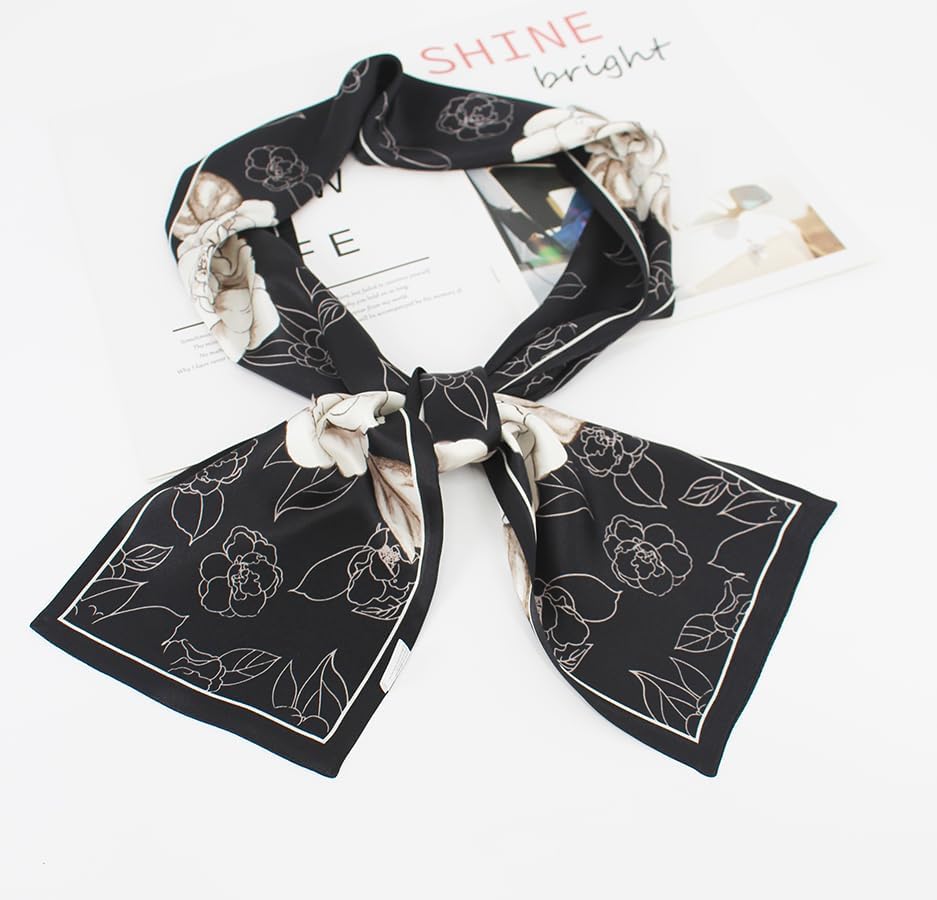 ANDANTINO 100% Silk Scarf for Women 58”*6.3” Long Shawls for Headscarf and Neck- Oblong Hair Wraps with Gift Packed - Image 3