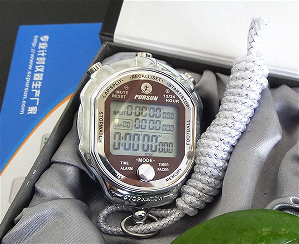 Sportowy chronograf, licznik czasu, metalowy zegarek, precyzyjny stoper cyfrowy 1/1000 sekundy