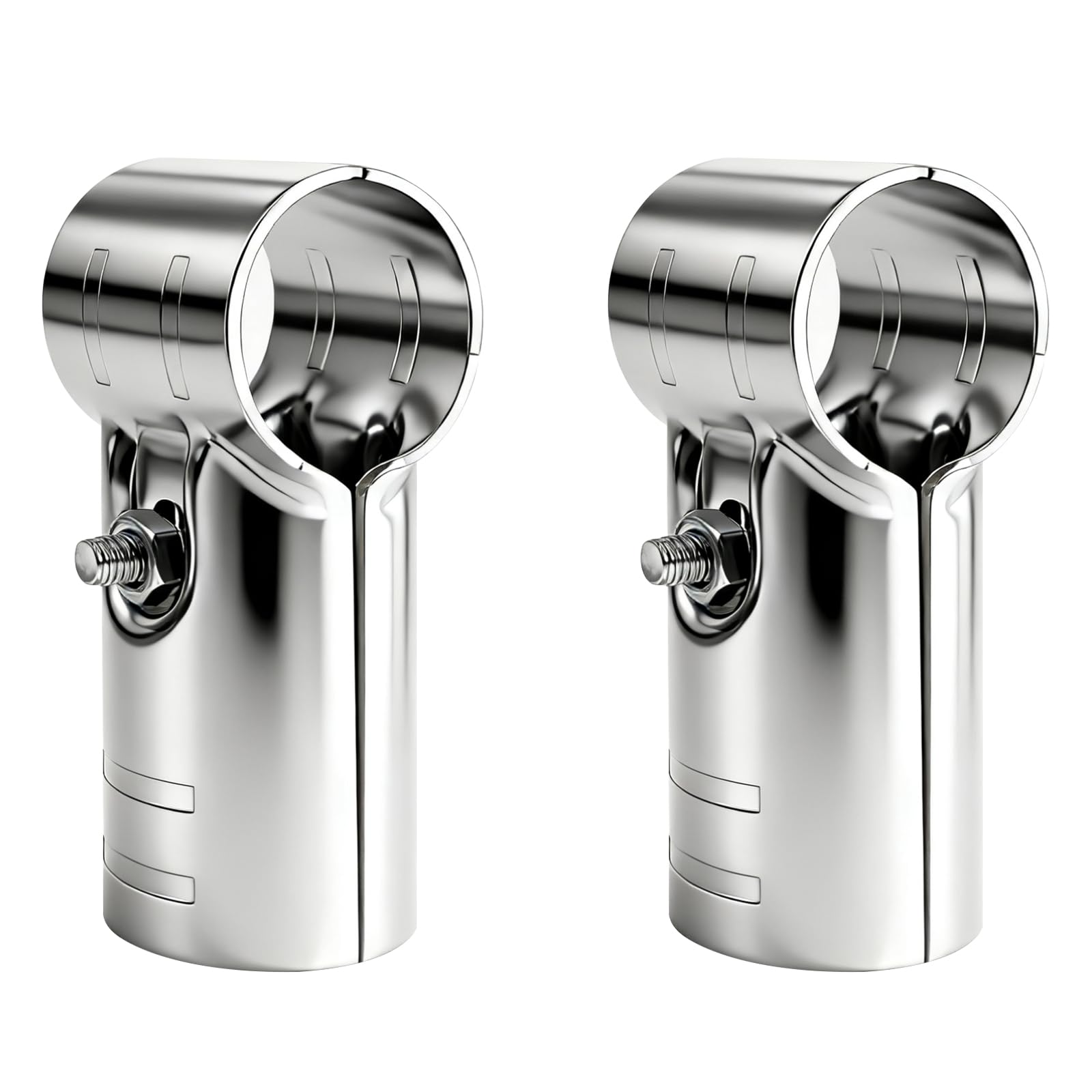 Photo 1 of HKATOPS 2 Sets T Pipe Clamp, 1-1/4" (32mm) OD Stainless Steel Tee Fitting Connector for Pipe Fence End Rails
