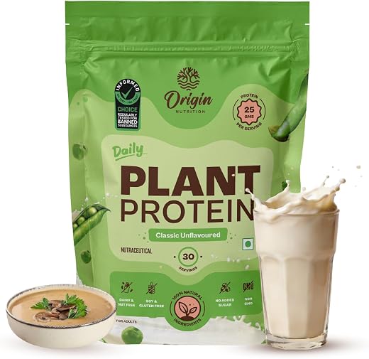 Origin Nutrition 100% Natural Plant Based Protein Powder, 975 gm, Ranked Best Vegan Protein, European Pea Protein Isolate...