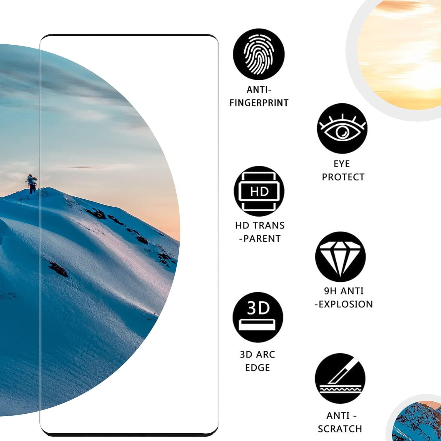 [2+1 Pack] Galaxy S21 Ultra Screen Protector Include 2 Pack Tempered Glass Screen Protector + 1 Pack Tempered Glass Camera Lens Protector,9H Hardness,Easy Install for Galaxy S21 Ultra 5G