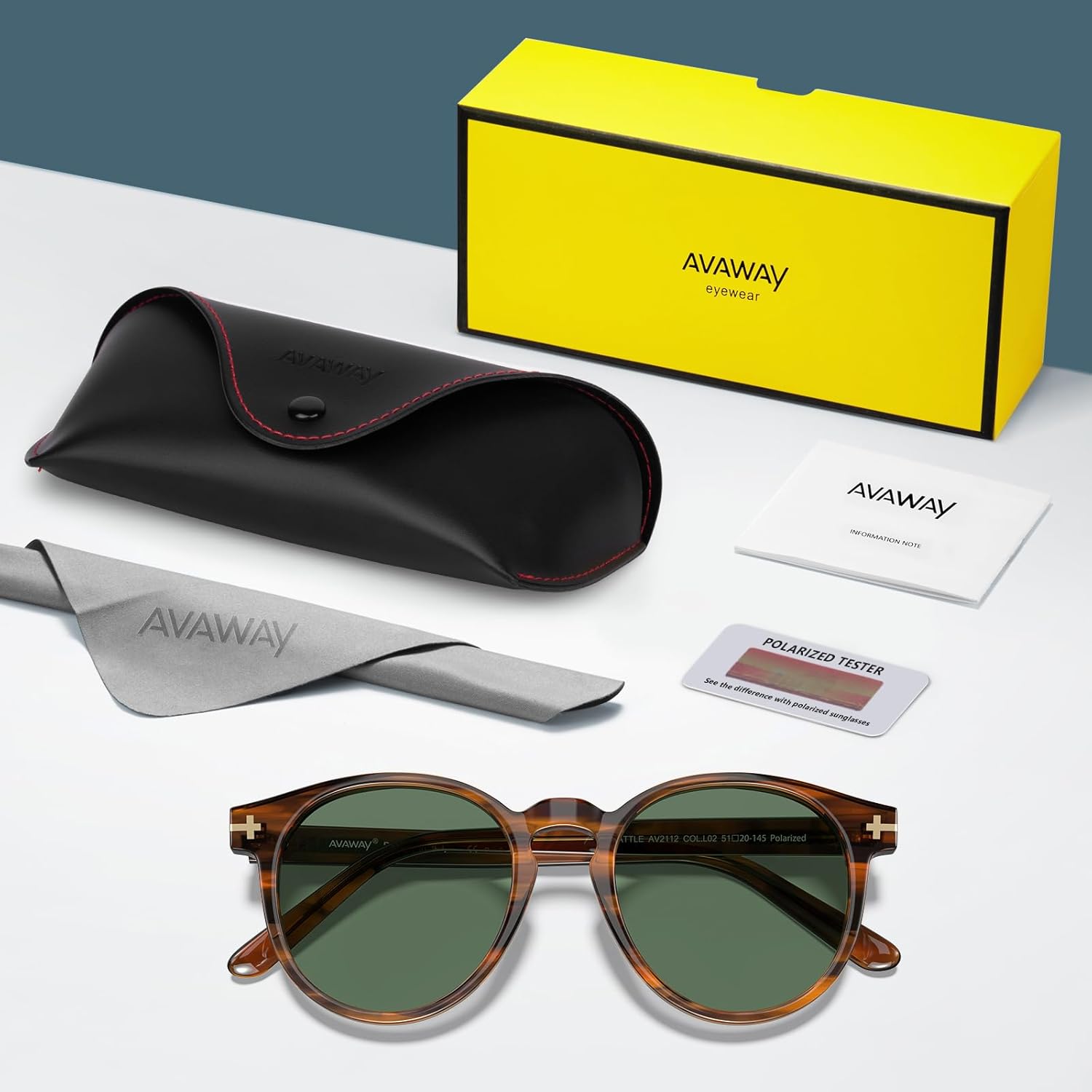 AVAWAY Polarized Sunglasses for Men Round UV Protection, Retro Hand-crafted Frame Gold Filigree Sunnies