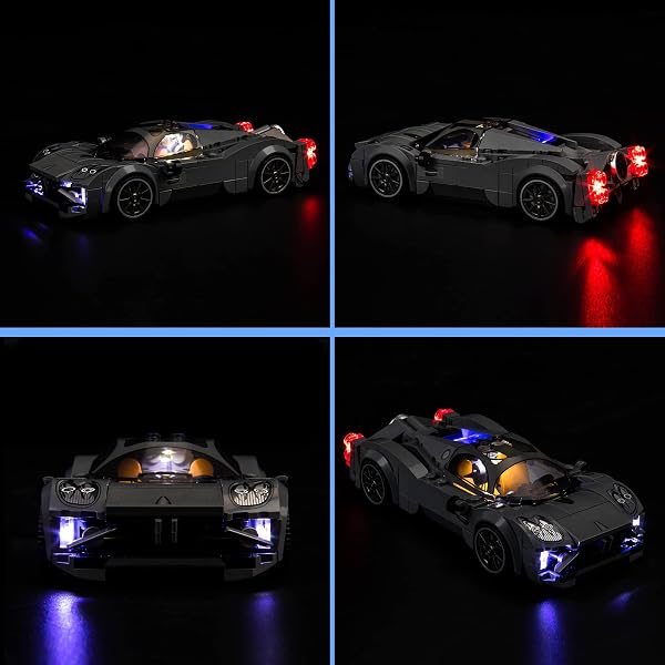 LocoLee Led Licht Set Kompatibel mit Lego Pagani Utopia (Kein LEGO-Set), Led Beleuchtungs Set Compatible with Lego 76915 Speed Champions Pagani Utopia - Nur Lichter Set - 2